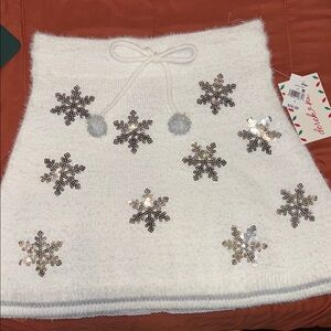 White Snowflake Embellished Skirt